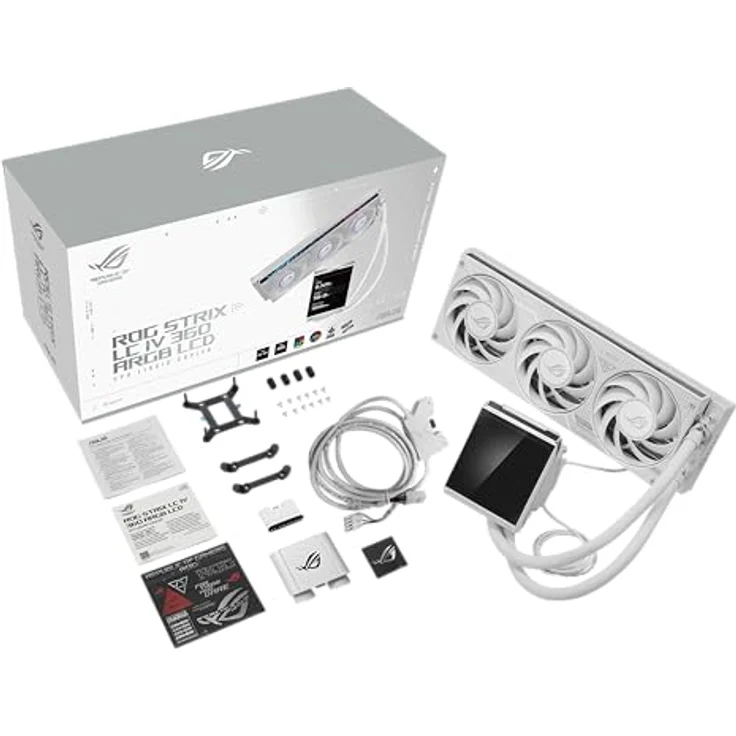 ASUS ROG Strix LC IV 360 ARGB White, All-in-One Flüssig-CPU-Wasserkühlung mit 5,08″ IPS-Display und drei ARGB-Lüftern – Bild 5