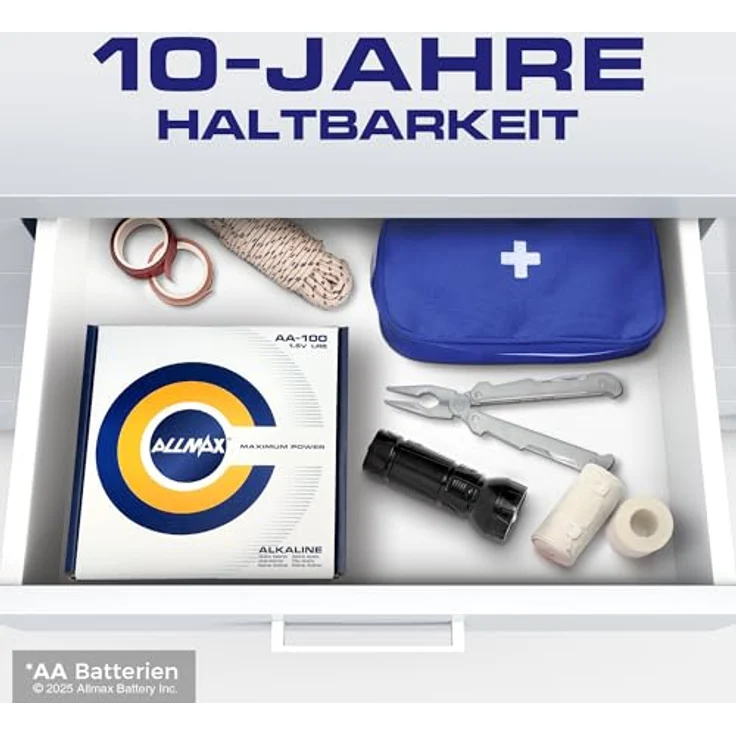 ALLMAX AA Mignon (LR6) Maximum Power Alkaline Batterien, 100 Stück – ultralanglebig, auslaufsicher, 10 Jahre Haltbarkeit, maximale Leistung (1,5 V) – Bild 5