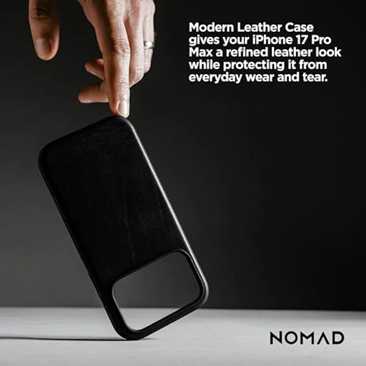 NOMAD Moderne Lederhülle für iPhone 17 Pro Max, Schwarz, MagSafe und kabelloses Laden, 2,4 m Fallschutz – Bild 8