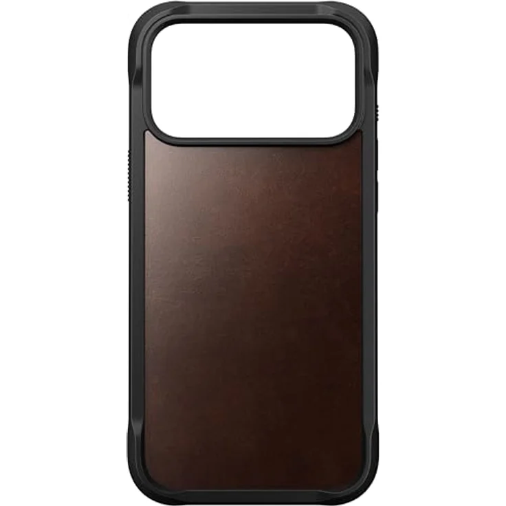 NOMAD Rugged Leather Case für iPhone 17 Pro Max, Schutzhülle aus Polycarbonat mit TPU-Bumper, matte PET-Rückseite, MagSafe-kompatibel, Rustic Brown Horween – Bild 1
