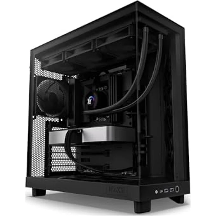 NZXT H6 Air Flow Mid Tower (ATX), PC Gehäuse, Schwarz, mit 3x 120 mm installierten vorderen Ventilatoren – Bild 1