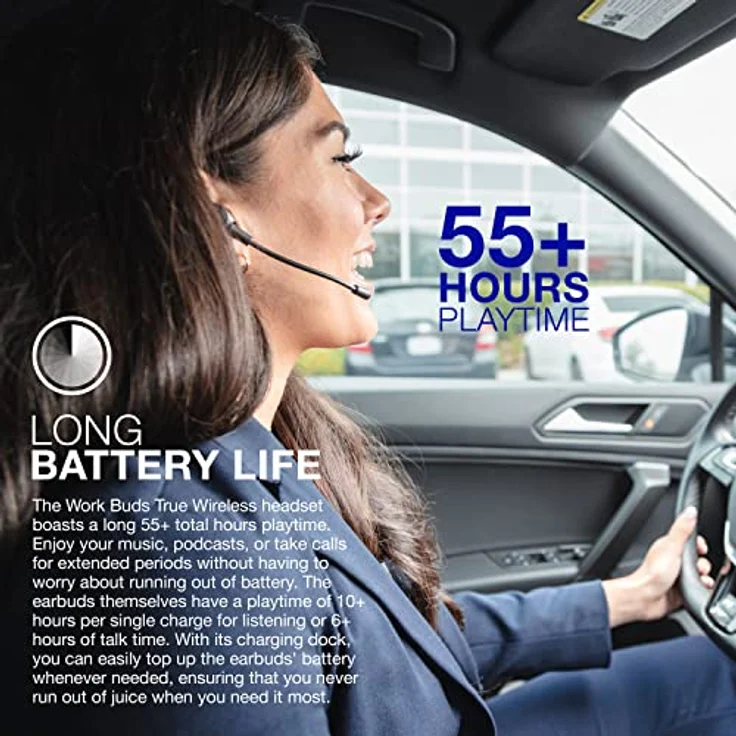 JLab Work In Ear Kopfhörer Bluetooth Kabellos, True Wireless Kopfhörer mit Mikrofon, 55+ Stunden Headphones, Ohrhörer Kabellose, Bluetooth-Headset PC für Laptop Büro – Bild 3
