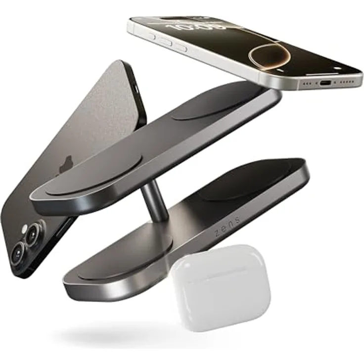 Zens Fast Charger Pro 15 W, Wireless Charger mit universeller Qi-Kompatibilität, Schwarz
