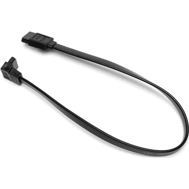 DUTZO SATA-Kabel, 0.3 m, Schwarz, Gerade & 90° Verbinder, unterstützt SATA-I, II & III