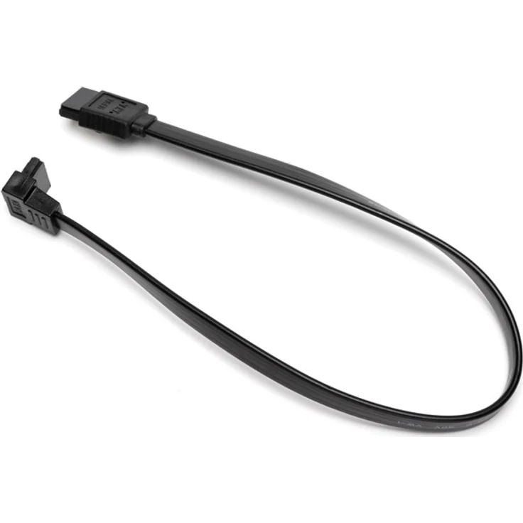 DUTZO SATA-Kabel, 0.3 m, Schwarz, Gerade & 90° Verbinder, unterstützt SATA-I, II & III