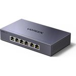 UGREEN PoE Switch 6 Port Gigabit LAN Switch, 4 PoE+2 Gigabit-Ports, 60W, VLAN, IEEE 802.3af/at, Plug-and-Play, robustes Metallgehäuse