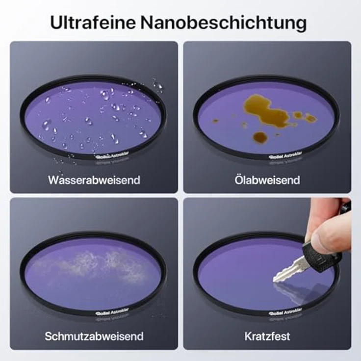 Rollei Astroklar Nachtlicht Light Pollution Filter – 77mm Rundfilter Stadtlicht-Filter geeignet für Nachtaufnahmen, Astro-Fotografie der Milchstraße – Bild 7