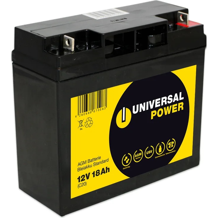 Universal Power AGM UPS12-18 12V 18Ah AGM Batterie USV Akku wartungsfrei
