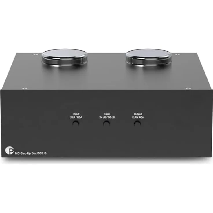 Pro-Ject MC Step Up Box DS3 B, Symmetrischer Step-up Transformator mit Lundahl LL 1678 und vergoldeten Anschlüssen, schwarz