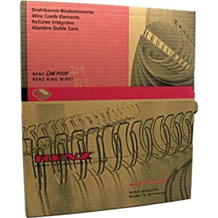 Renz Ring Wire Drahtkamm-Bindeelemente in 3:1 Teilung, 34 Schlaufen, Durchmesser 14.3 mm, 9/16 Zoll, schwarz