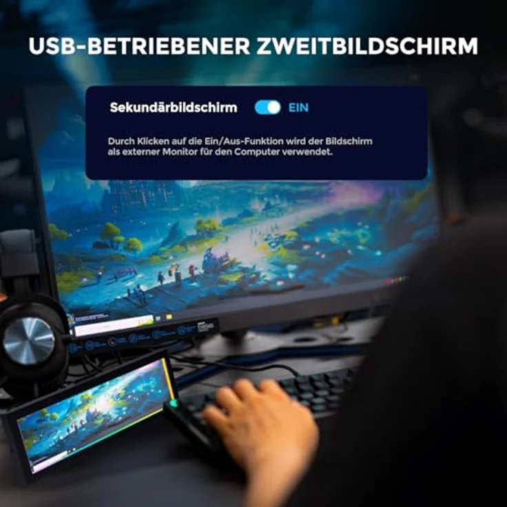 Lian Li 8.8 Universalbildschirm, 8,8 Zoll IPS-LCD-Display mit 1920 x 480 Auflösung und ARGB-Beleuchtung, weiß – Bild 4