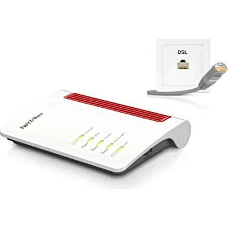 AVM FRITZ!Box 7530 WLAN AC+N Router, DSL/VDSL bis 866 MBit/s (5GHz) & 400 MBit/s (2,4 GHz), VDSL-Supervectoring 35b, WLAN Mesh, DECT-Basis, Media Server, Rot, Weiß (Generalüberholt) – Bild 1