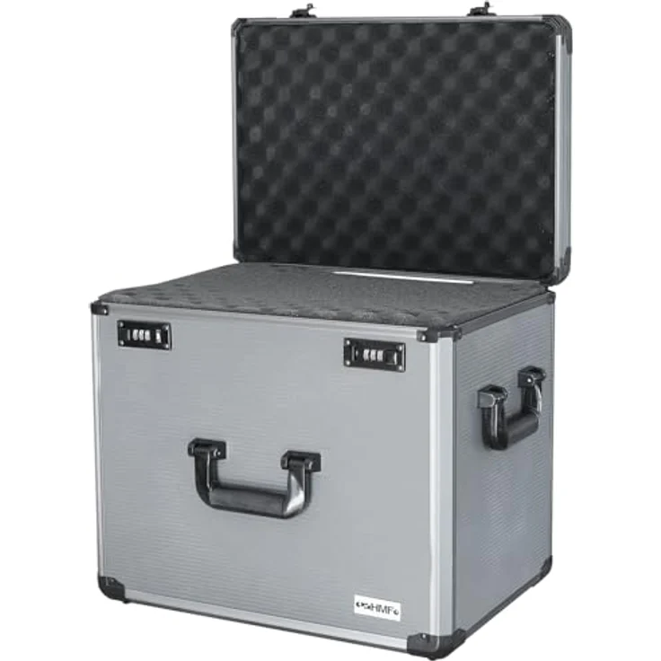 HMF 14412-02 Alu Fotokoffer, Miniaturenkoffer mit Rasterschaumstoff, abschließbar, 46 x 33 x 26 cm – Bild 1