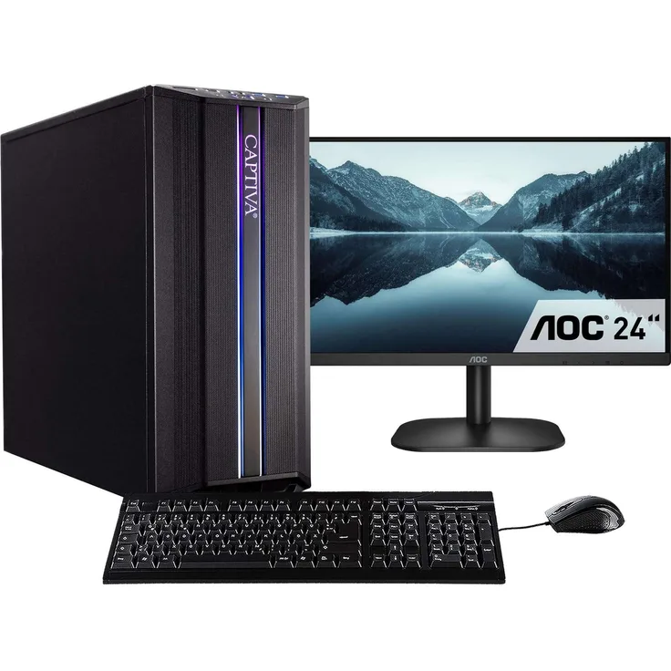 Captiva Power Starter R69-382, Desktop-PC mit AMD Ryzen 5 5600G, 32 GB RAM, 500 GB SSD, integrierte Radeon Graphics, Schwarz