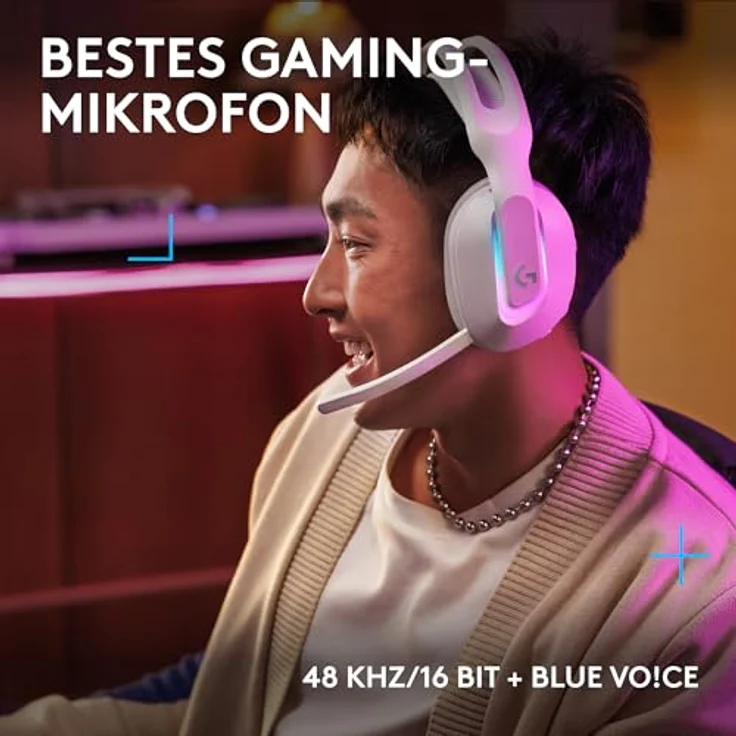 Logitech G G522 LIGHTSPEED Gaming-Headset, kabellos, LIGHTSYNC RGB, 48 kHz Mikrofon, Tri-Konnektivität, Weiß – Bild 3