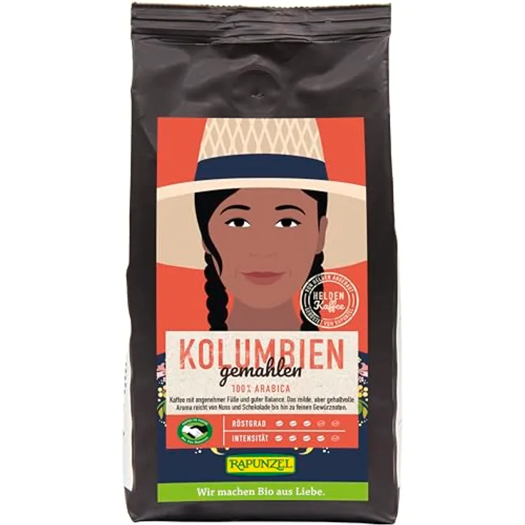 Rapunzel Heldenkaffee Kolumbien, gemahlen HIH, 250 gr Bio-Zertifizierung