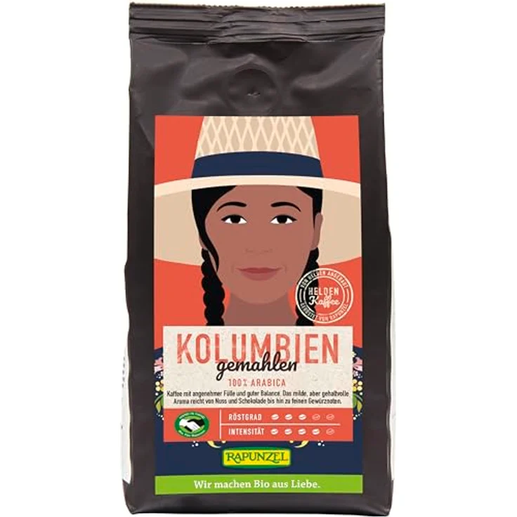 Rapunzel Heldenkaffee Kolumbien, gemahlen HIH, 250 gr Bio-Zertifizierung