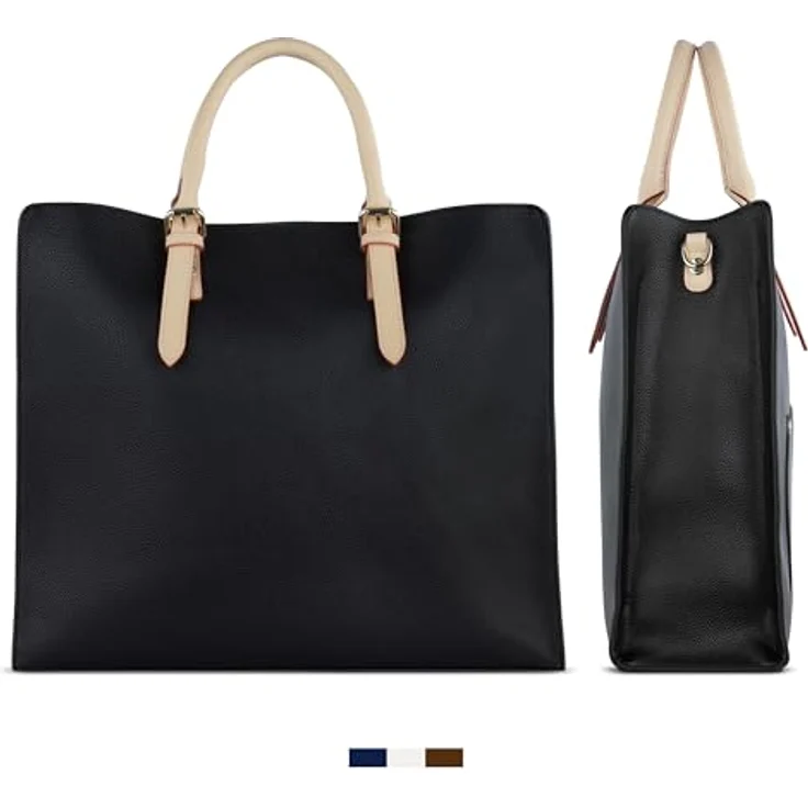 bugatti Ella XL Handtasche, große Damentasche mit verstellbarem Schulterriemen, schwarz, 37 x 12 x 31 cm, Kunstleder – Bild 3