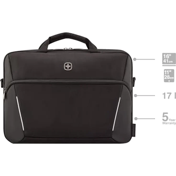 WENGER XE Brief 17 Laptop-Tasche, recyceltes Außenmaterial, 25 l Stauraum, Schwarz, 653301 – Bild 2