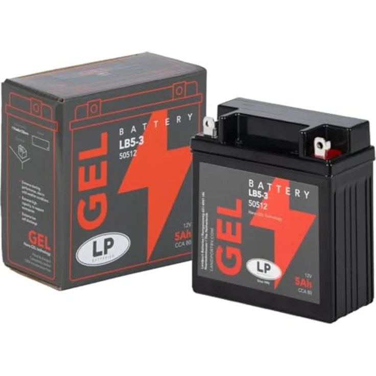 Landport LB5-3, 12V 5Ah Gel-Motorradbatterie mit hoher Startleistung und wartungsfreiem Design – Bild 4