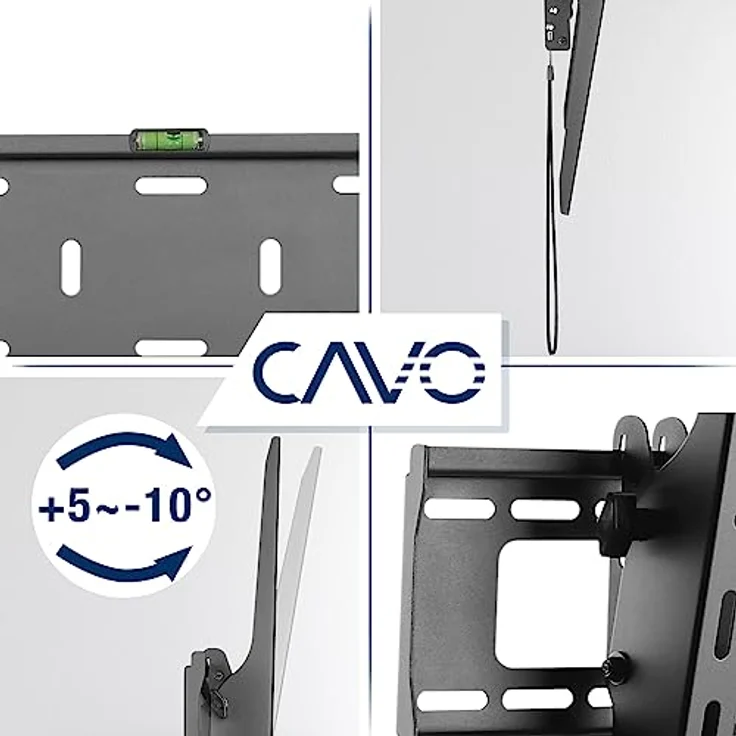 CAVO TV-Wandhalterung 60-100 Zoll für Bildschirme bis zu 75 kg, Max VESA 900 x 600 mm neigbare TV Halterung für LCD/LED/Plasma Fernseher Flach&Curved – Bild 2