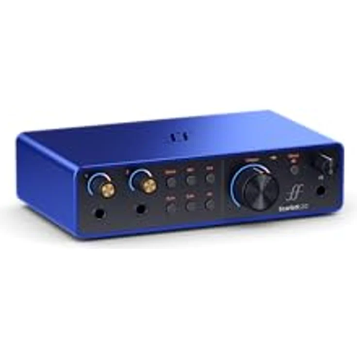 Focusrite Scarlett 2i2 Anniversary Edition USB-Audio-Interface, limitierte Auflage mit 2 Ein-/Ausgängen, ISA-blaues Aluminiumgehäuse, Softwarepaket inklusive Plug-ins, 24 Bit / 192 kHz Wandler, für Recording, Songwriting, Streaming und Podcasting – Bild 1
