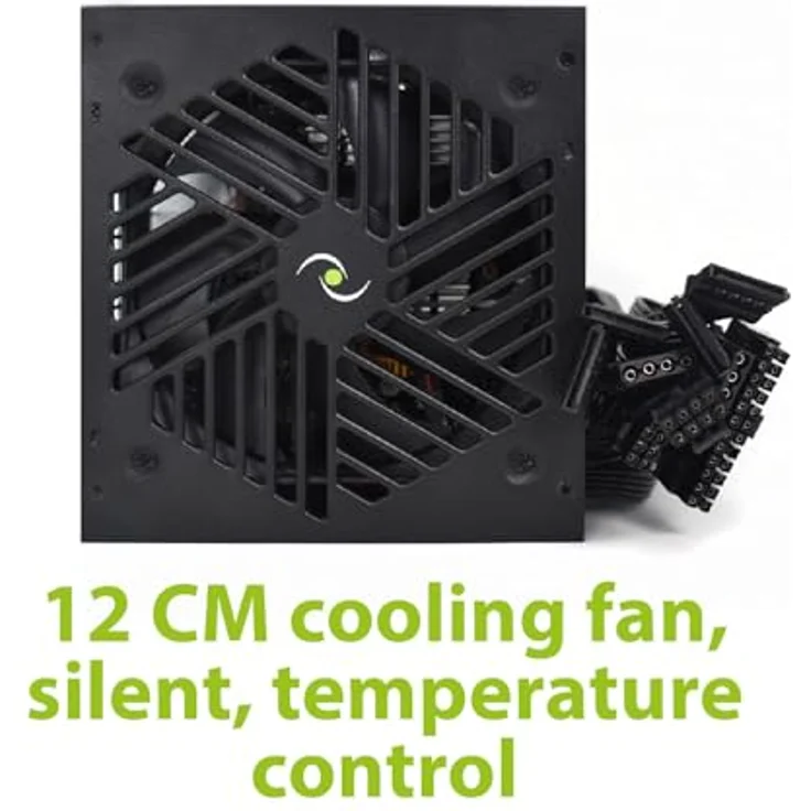 Tecnoware Netzteil Free Silent PRO 650, für NVIDIA GeForce GTX - RTX Grafikkarte, leiser Lüfter, PCI-E Anschlüsse, CPU 4+4, SATA, Molex – Bild 5