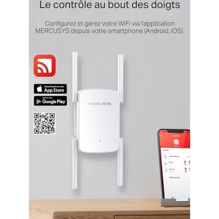 Mercusys ME50G AC1900 WLAN Repeater, 1300 Mbit/s (5 GHz) und 600 Mbit/s (2,4 GHz), mit 4 Antennen und WPS-Funktion – Bild 9