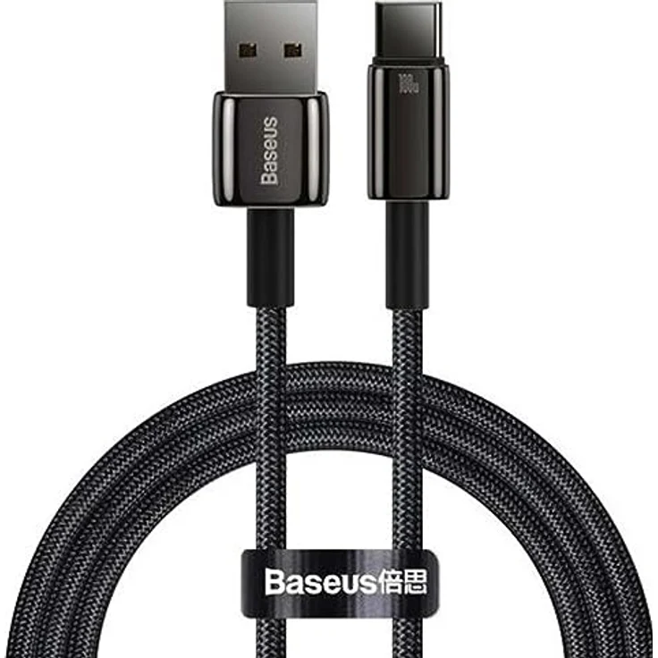 Baseus Tungsten Gold USB-A - USB-C Kabel, 100W, 480Mb/s, 1m, schwarz (CAWJ000001) – Bild 1