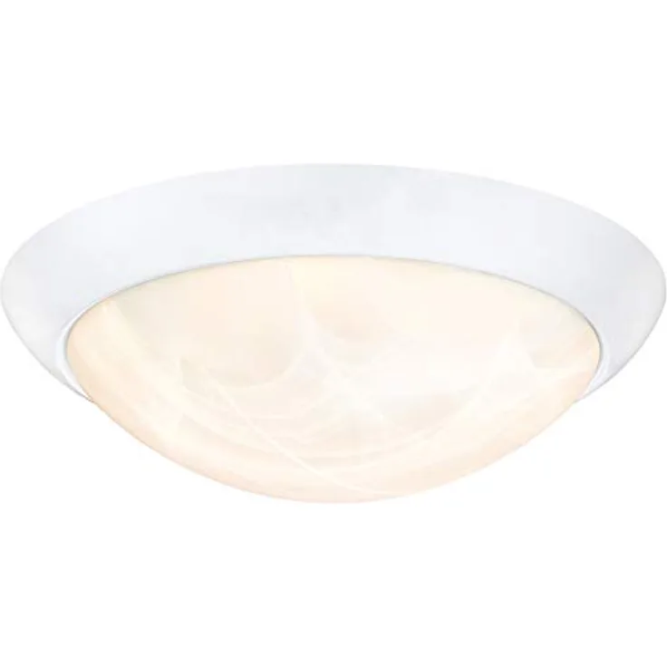 Westinghouse 61066 28 cm Dimmbare LED-Deckenleuchte für Innenräume, weißes Finish mit weißem Alabasterglas, energieeffiziente 15-Watt-LED, dimmbar