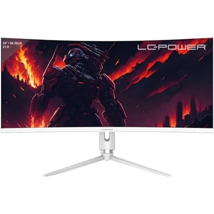 LC-POWER 34 Zoll Ultra WQHD Gaming Curved Monitor 3440x1440, 165Hz, HDR10, 1ms, 1500R, FreeSync, USB-Hub,KVM-Switch, LC-M34-Q-C-PRO, Schwarz