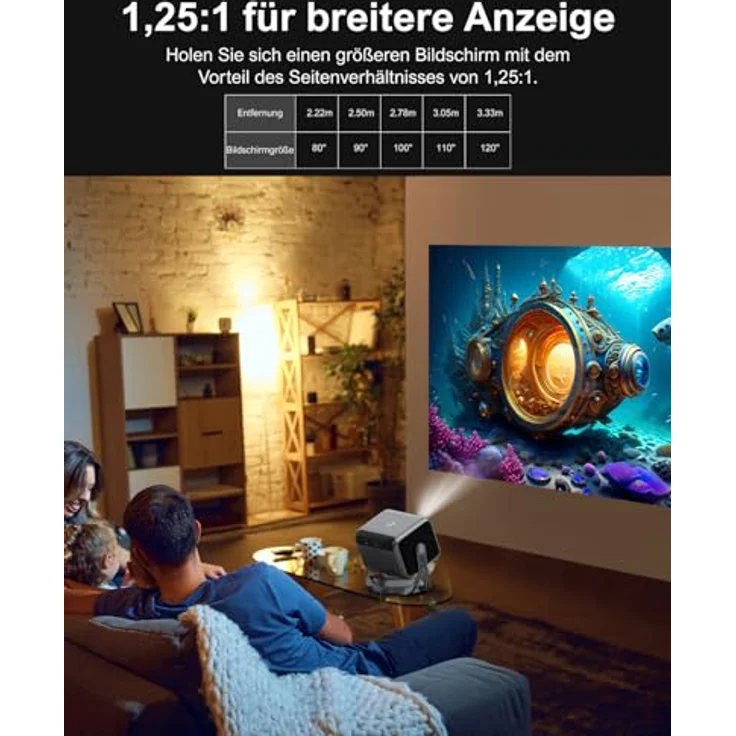 Ultimea Nova C40 Beamer mit Dolby Audio, 4K-Unterstützung, Android TV 11.0, 600 ANSI Lumen, Bluetooth, Full HD 1080p – Bild 3
