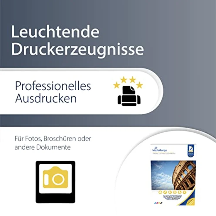 MediaRange DIN A4 Fotopapier für Tintenstrahldrucker, hochglänzend, 135g, 100 Blatt – Bild 4