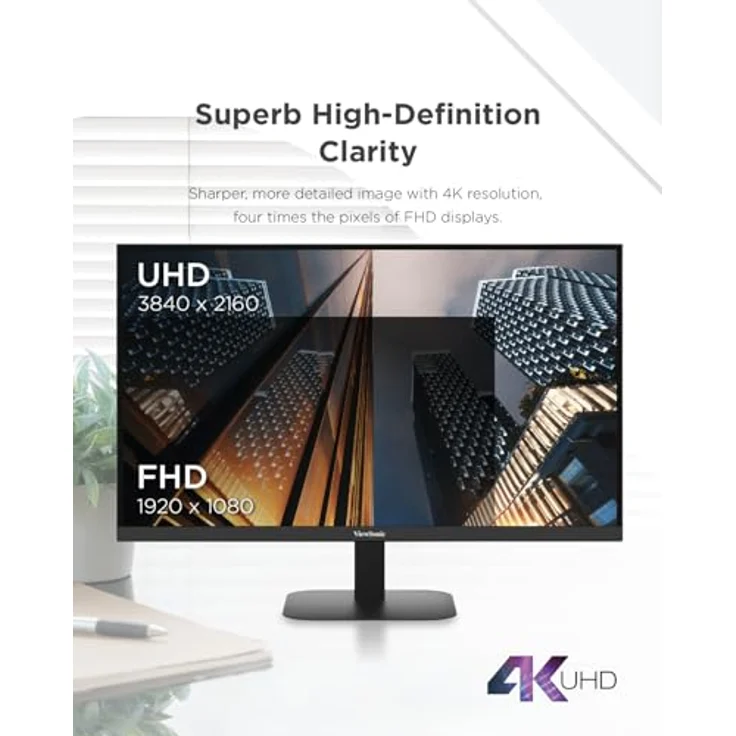 ViewSonic VA2708-4K-HD 27 Zoll 4K UHD Monitor mit HDR 10, Dual HDMI und DisplayPort, SuperClear IPS – Bild 4