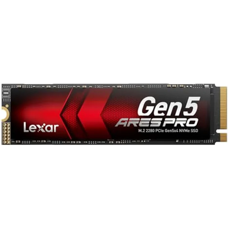 Lexar ARES PRO 2TB Gen5 NVMe M.2 SSD, PCIe 5.0 x4, Bis zu 14.000 MB/s Lesen, für KI-Anwendungen und AAA-Gaming, Kompatibel mit PC, Laptops & PS5 – Bild 1