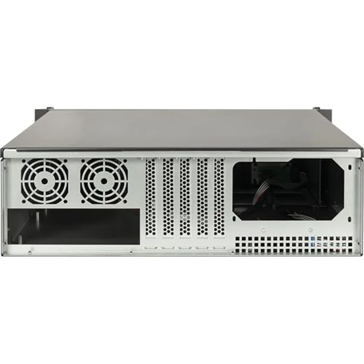 Inter-Tech 48, 3cm IPC 3U-K340L 3HE Server, Rack-Gehäuse für ATX Netzteile, Schwarz, unterstützt 8x 3,5" HDD, 2x 2,5" SSD, mit USB 3.0 Frontanschlüssen – Bild 2