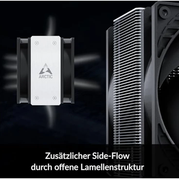 ARCTIC Freezer 36 - Single-Tower CPU Kühler mit Push-Pull, zwei druckoptimierte 120 mm P-Lüfter, Hydrodynamisches Gleitlager, 200–1800 rpm, 4 Heatpipes, inkl. MX-6 Wärmeleitpaste – Bild 4