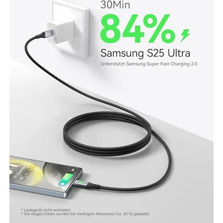 INIU USB C Kabel 100W [1m] PD3.0 Schnellladekabel, Nylon Geflochten, für iPhone 17/16 Pro, Samsung Galaxy S25/S24/S23, Pixel 10, iPad Pro, MacBook Air und Tablets – Bild 3