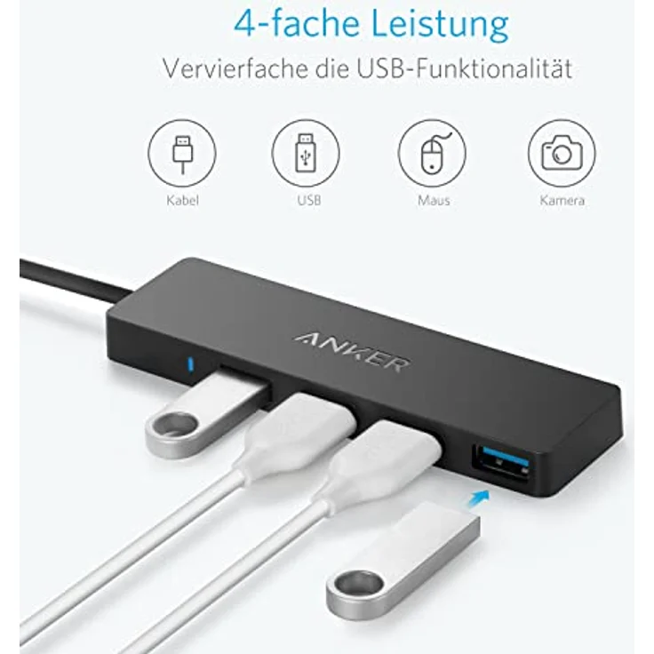 Anker Ultra Slim Extra Leicht 4 Port USB 3.0 Hub, Schwarz (A7516015) – Bild 5