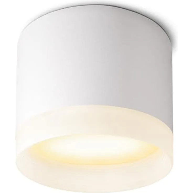 SSC-LUXon VORA LED Aufbaulampe rund weiß pulverbeschichtet - Wohnzimmer Deckenleuchte GX53 warmweiß 3W