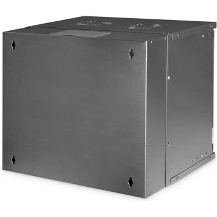 DIGITUS Netzwerkschrank SoHo Pro - 19-Zoll Rack 9 HE - Unmontiert - Wandmontage - 400 mm Tiefe - 327 mm Nutztiefe - Traglast 60 kg - Glastür - Schwarz – Bild 3