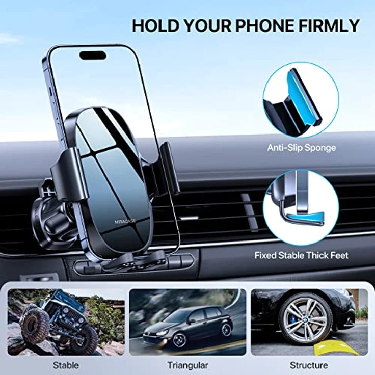 Miracase Ultra-Stable Telefonhalterung für Auto, 360 ° drehbar, kompatibel mit Smartphones 4,0-7,0 Zoll – Bild 2