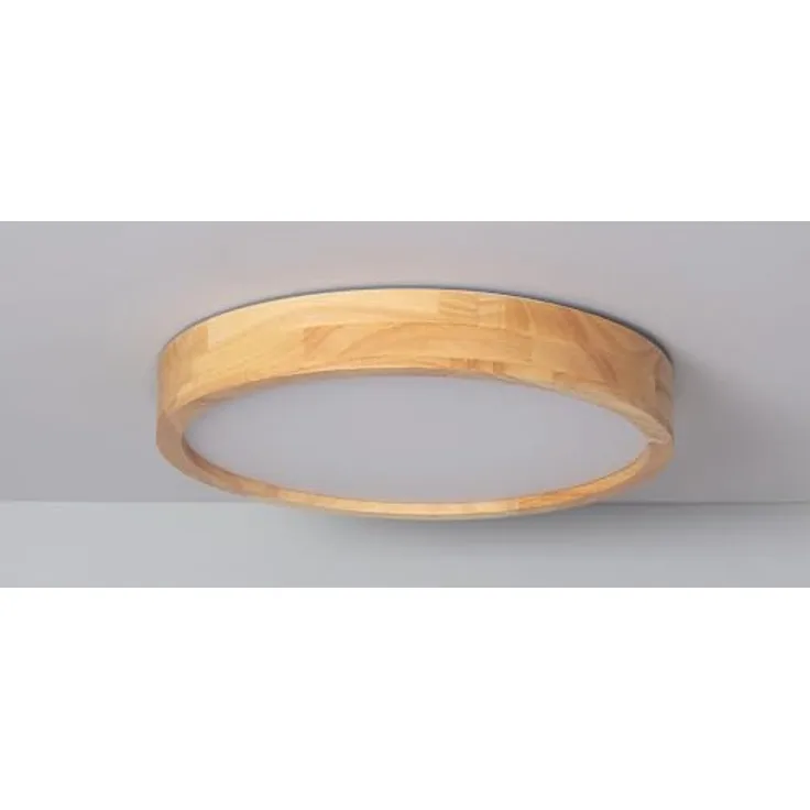 LEDKIA LIGHTING LED-Deckenleuchte 20W Rund Holz Ø400 mm CCT Wählbar Kayu Einstellbare Farbtemperatur Ø400x60 mm Holz PC für Wohnzimmer, Küche, Schlafzimmer