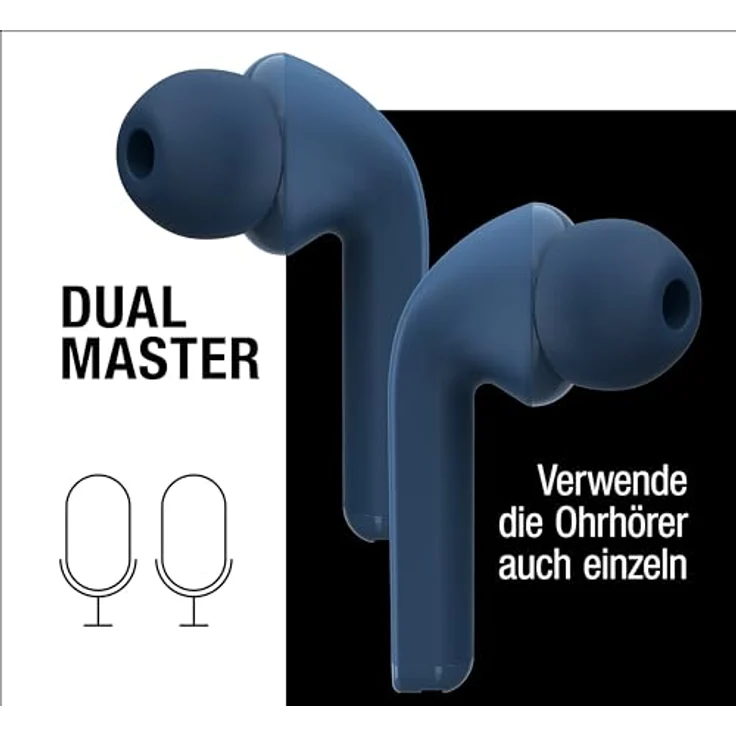 Fresh 'n Rebel Twins Fuse, True Wireless kabellose In-Ear-Bluetooth-Kopfhörer mit Spitze, mit Sprachassistent, Touch-Steuerung und eingebautem Mikrofon, 30 Stunden Spielzeit (Steel Blue) - Preisvergleich – Bild 4