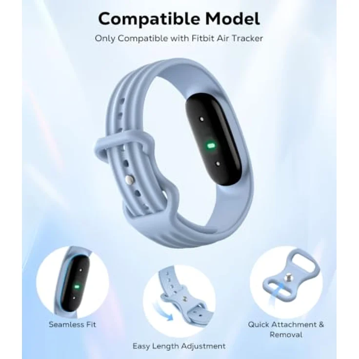 Astorgos Ersatz-Sportarmband für Fitbit Air, weiches Silikon, schweißresistent und wasserdicht, Einheitsgröße 5,9’ bis 8,6’ – Bild 4