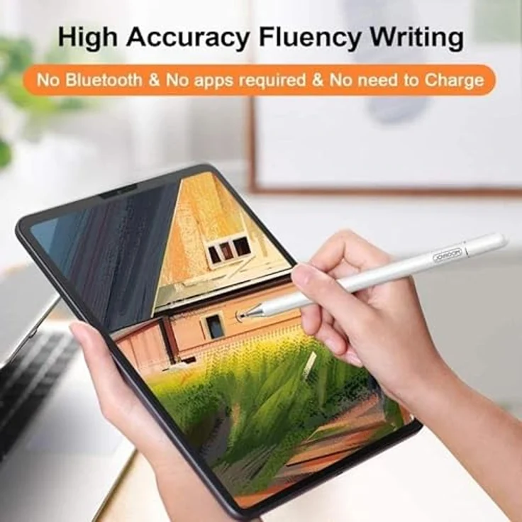 Stylus Stift für sämtliche Touchscreens,JOYROOM Universaler Eingabestift Pencil,der Stylus-Eingabestift 2-in-1 ist kompatibel für Apple iPad, iPhone und Samsung Tablets (Off-schwarz) – Bild 5