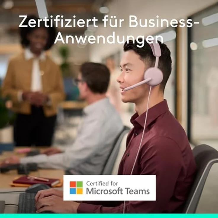 LOGITECH Zone Wired 2 for Business Rosé, Kabelgebundenes USB-Headset mit adaptiver Hybrid-ANC, kompatibel mit Windows und MacOS – Bild 2