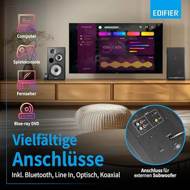 Aktivboxen Edifier Studio R2750DB 2.0 schwarz Bluetooth – Bild 6