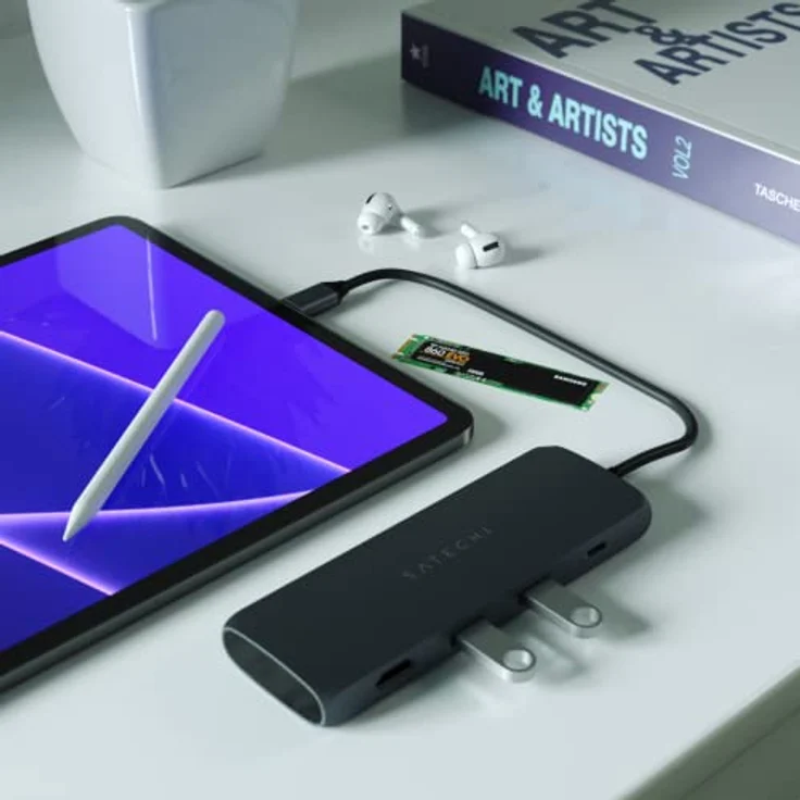 Satechi USB-C Hybrid Multiport Adapter mit 4K HDMI, 2 x USB-A 3.1, USB-C PD und SSD-Steckplatz, schwarz – Bild 5