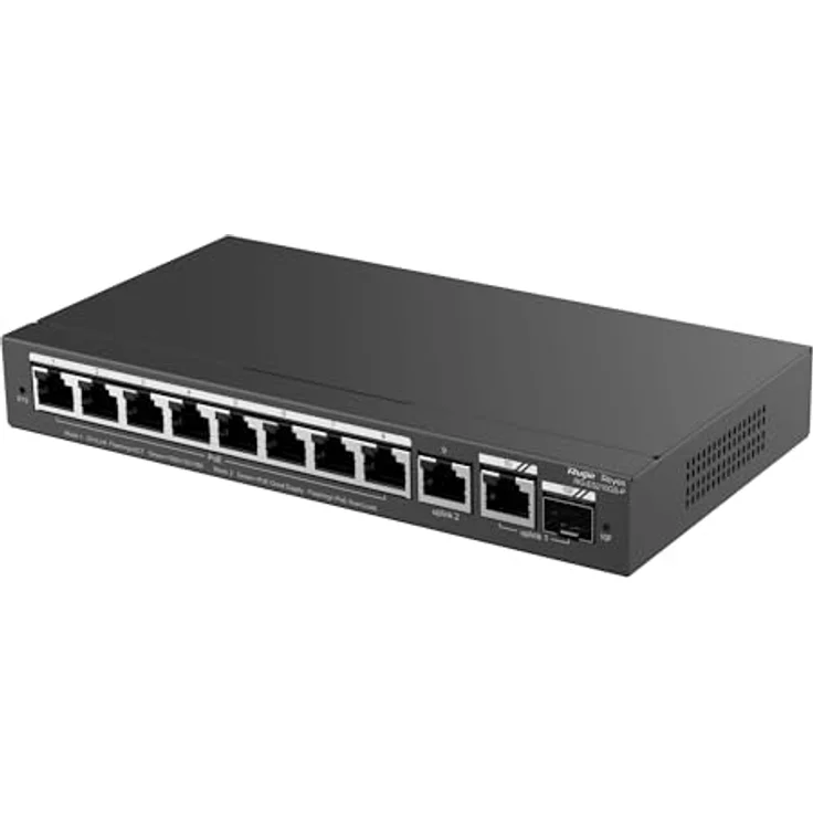 Ruijie SWITCH REYEE RG-ES210GS-P, 10-Port 10/100 Mbps Desktop Switch mit 8 PoE/PoE+ Anschlüssen, cloud-managed, Schwarz – Bild 3